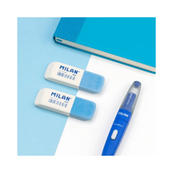 Goma Borrador 806 Doble Uso (blanco - azul) - MILAN