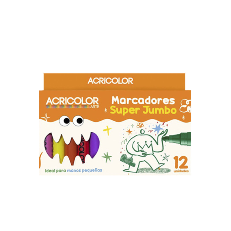 Marcadores Super Jumbo 12 Piezas - ACRICOLOR