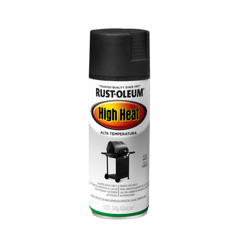 Aerosol de alta temperatura color negro mate de Rust-Oleum | Jobbi