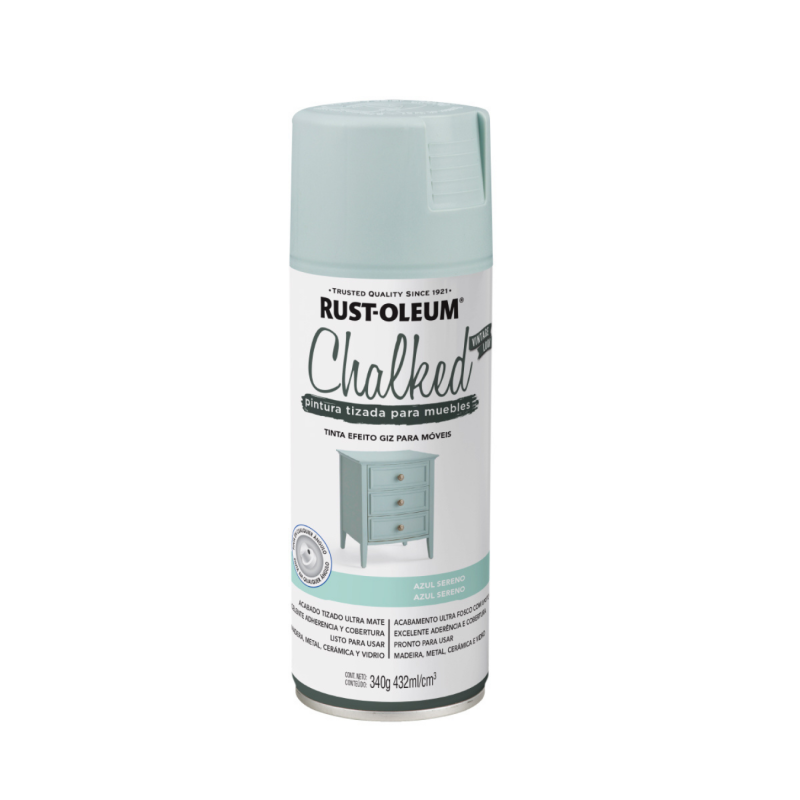 Pintura En Aerosol Tizada Azul Sereno - Rust Oleum Chalked