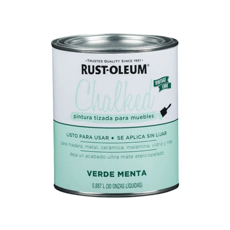 Pintura Brochable Tizada Verde Menta - Rust Oleum Chalked