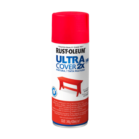 Pintura En Aerosol Rojo Amapola Satinado - Rust Oleum Ultra Cover 2X