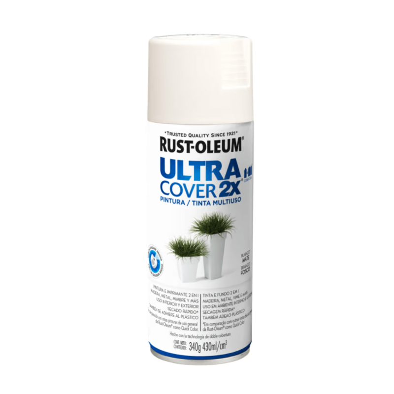 Pintura En Aerosol Blanco Mate - Rust Oleum Ultra Cover 2X