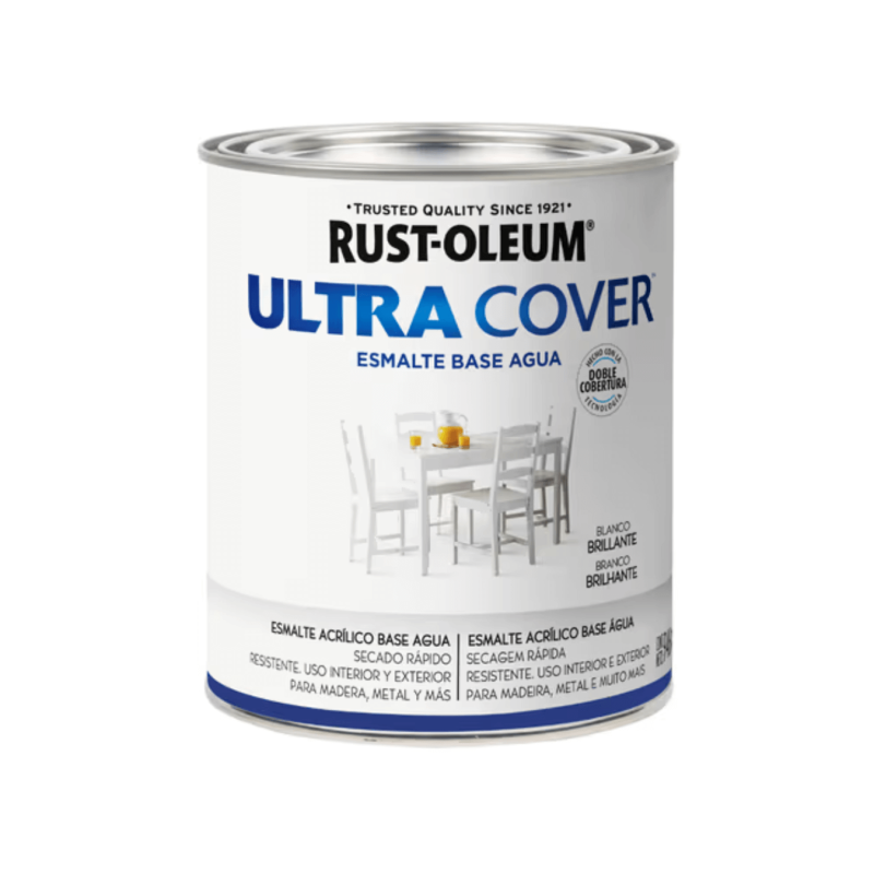 Esmalte Al Agua Brochable Blanco Brillante - Rust Oleum Ultra Cover 2X