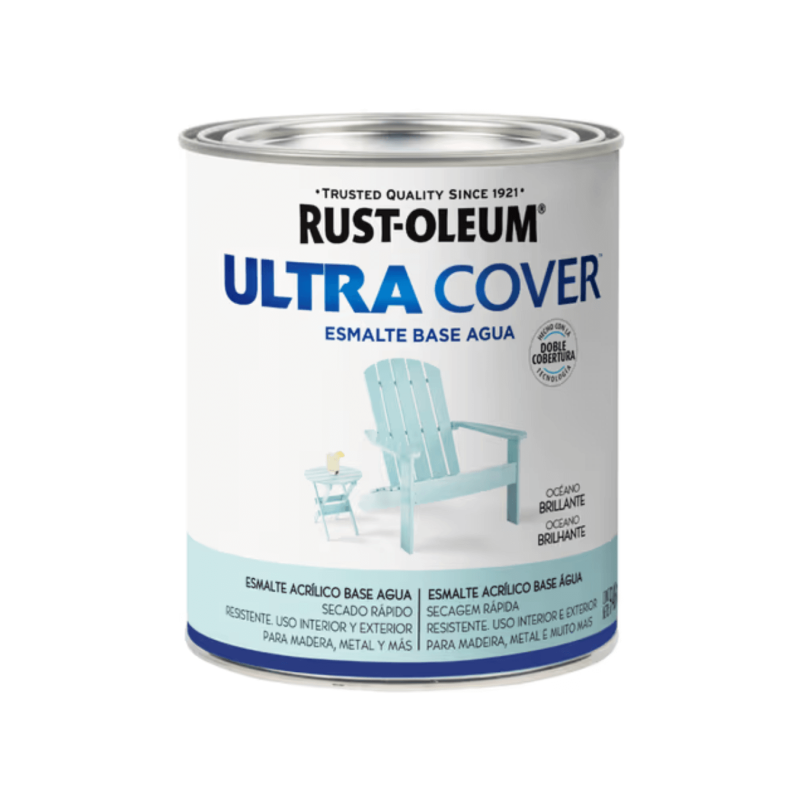 Esmalte Al Agua Brochable Oceano Brillante - Rust Oleum Ultra Cover 2X