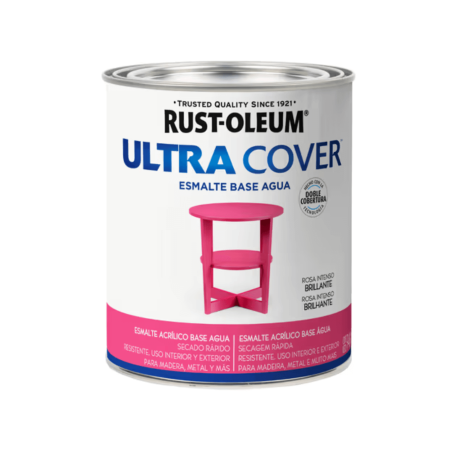 Esmalte Al Agua Brochable Rosa Intenso Brillante - Rust Oleum Ultra Cover 2X