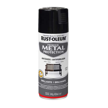 Aerosol Para Metal, Negro Brillante - Rust Oleum Metal Protection