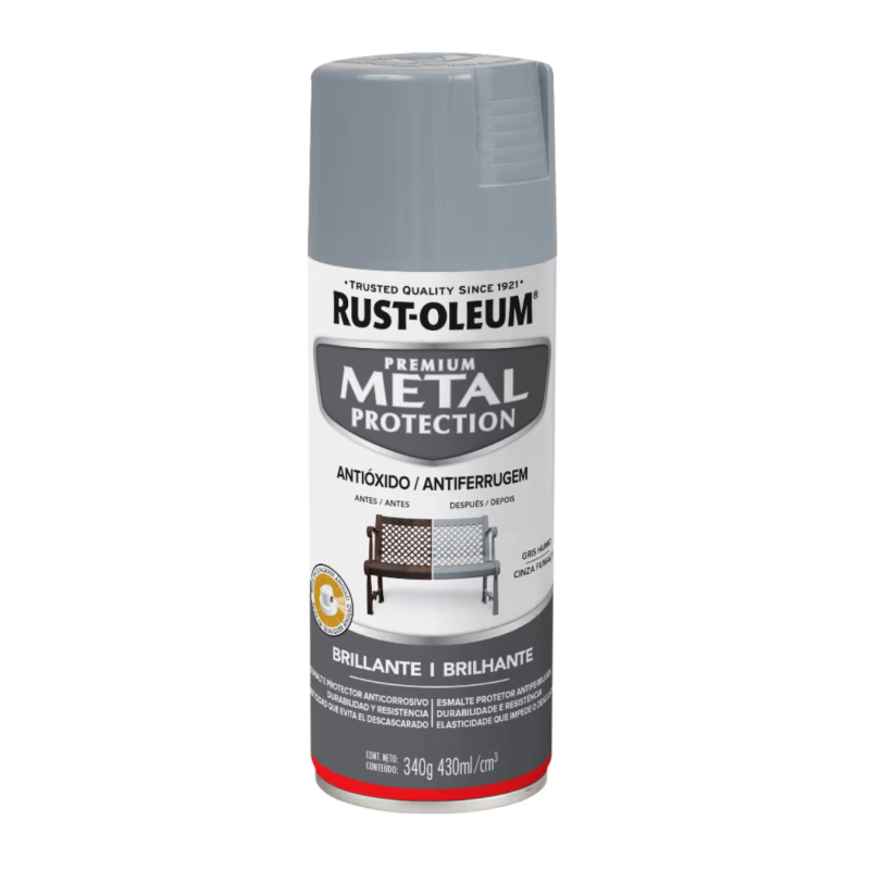 Aerosol Para Metal, Gris Humo Brillante - Rust Oleum Metal Protection