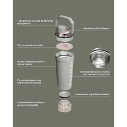 Botella (Mezclador) Active Shaker 590 ml Sage Grey - Stanley