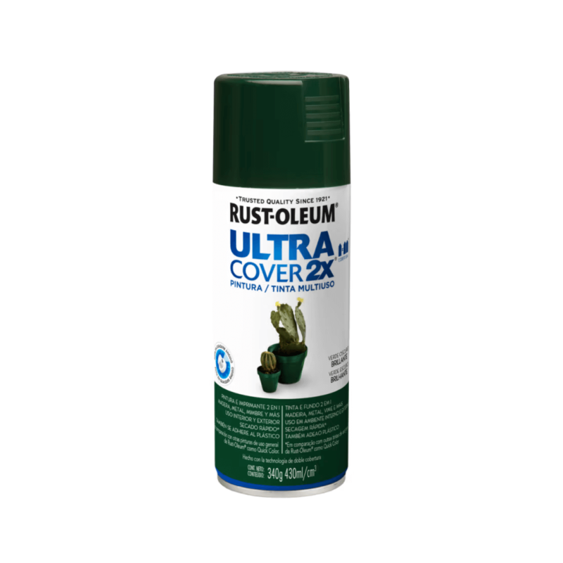 Pintura En Aerosol Verde Oscuro Brillante - Rust Oleum Ultra Cover 2X