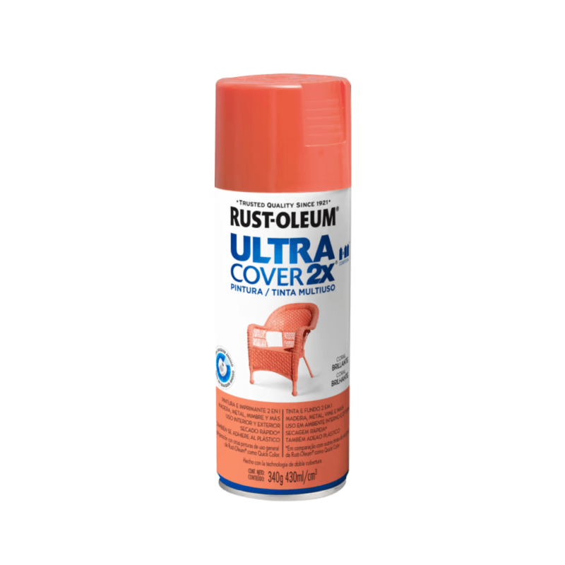 Pintura En Aerosol Coral Brillante - Rust Oleum Ultra Cover 2X