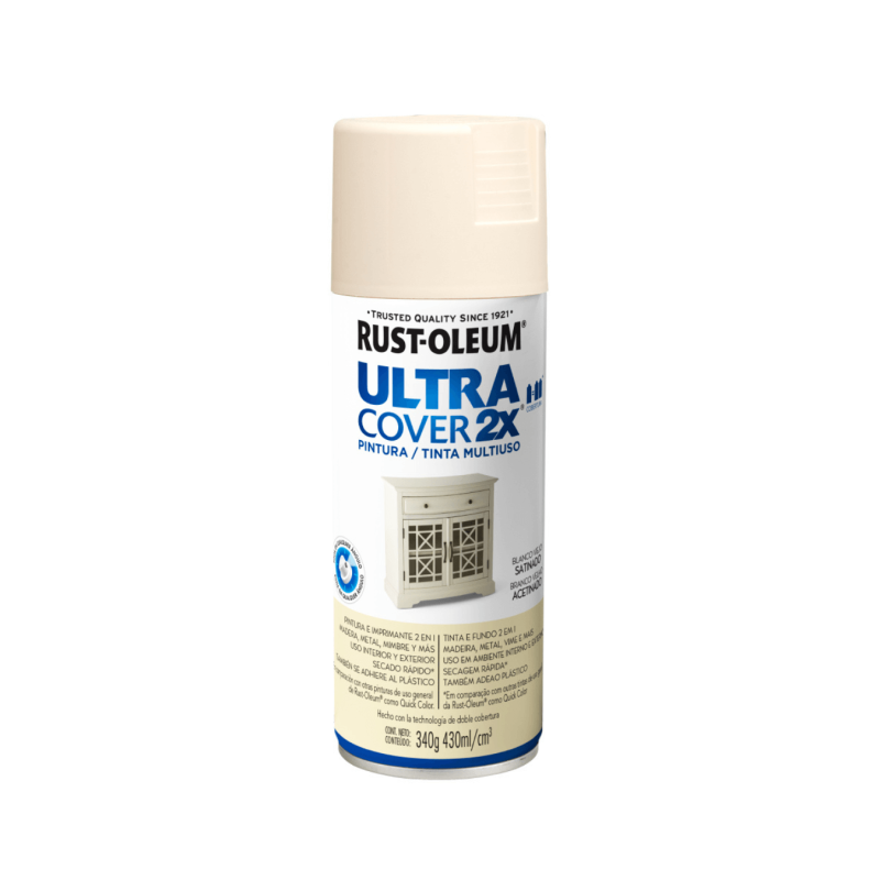 Pintura En Aerosol Blanco Viejo Satinado - Rust Oleum Ultra Cover 2X
