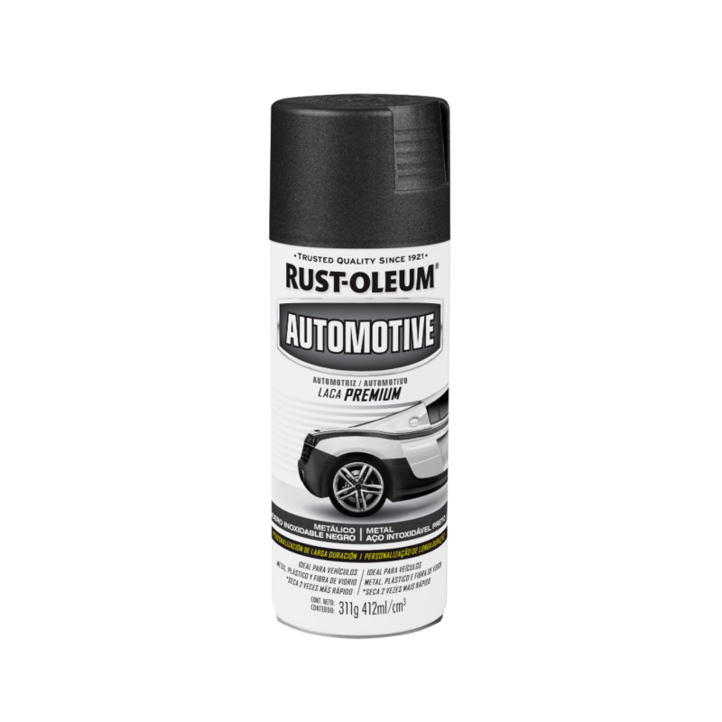Laca Automotriz Premium Metálico Negro Inox - Rust Oleum Automotive