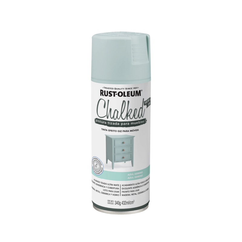 Pintura En Aerosol Tizada Azul Sereno - Rust Oleum Chalked