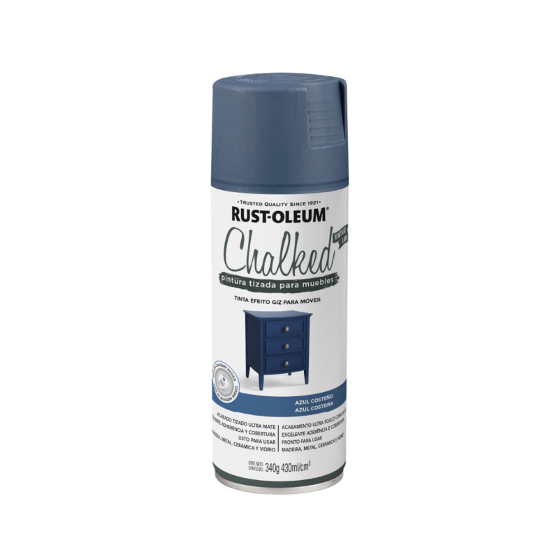 Pintura En Aerosol Tizada Azul Costeño - Rust Oleum Chalked
