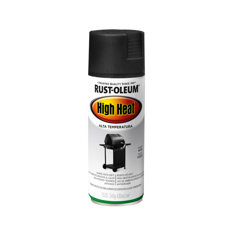 Aerosol de alta temperatura color negro mate de Rust-Oleum | Jobbi