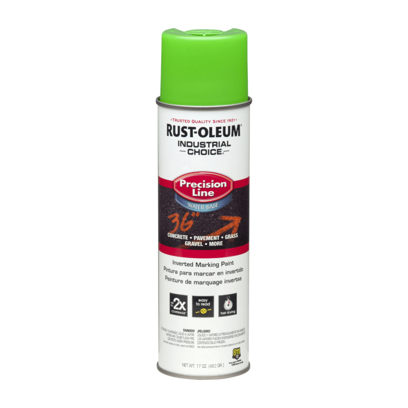 Aerosol invertido al agua fluorescente Verde - Rust Oleum