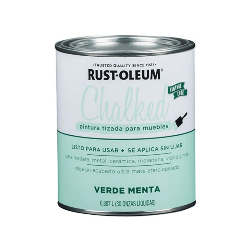 Pintura Brochable Tizada Verde Menta - Rust Oleum Chalked