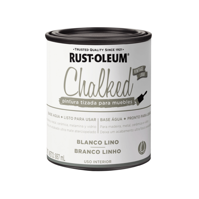 Pintura Brochable Tizada Blanco Lino - Rust Oleum Chalked