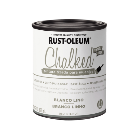 Pintura Brochable Tizada Blanco Lino - Rust Oleum Chalked