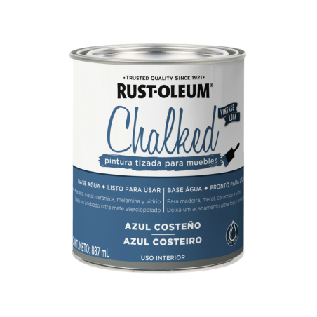 Pintura Brochable Tizada Azul Costeño - Rust Oleum Chalked