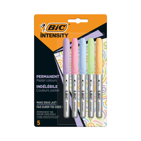 Marcadores Permanentes Intensity, Colores Pasteles Surtidos - BIC