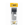 Pack de 4 Bolígrafos cristal, Color Negro - BIC