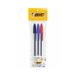 Pack de 3 Bolígrafos cristal, Colores Surtidos - BIC