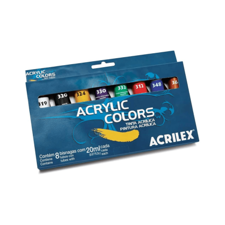 KIT 8 COLORES ACRYLIC COLORS 20ML C/U, ACRILEX