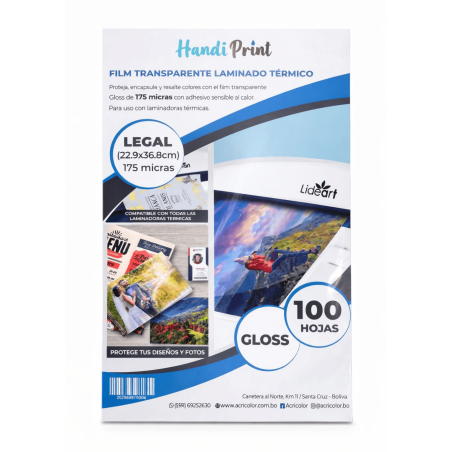 Lámina para Plastificar Legal 175 Micras - Handi Print