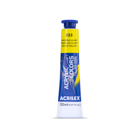 Pintura Acrylic Colors 20ml Amarillo Limón 323 - ACRILEX
