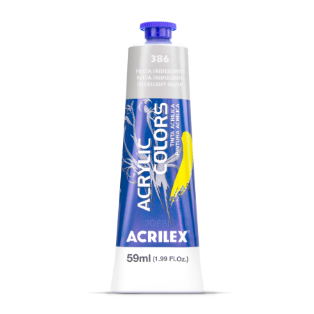 Pintura Acrylic Colors 59ml Plata Iridiscente 386 - ACRILEX