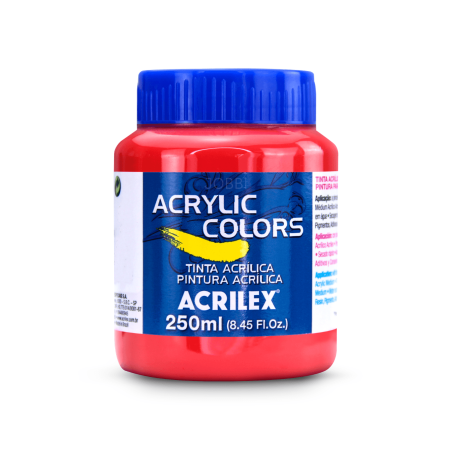 Pintura Acrylic Colors 250ml Rojo Cadmio Claro 343 - ACRILEX