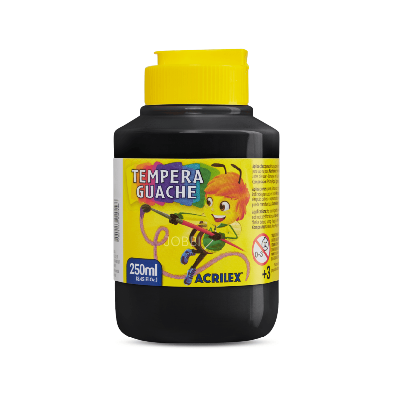 Tempera Guache 250ml Negro - ACRILEX