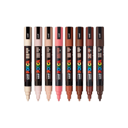 Set de 8 Rotuladores Tonos Retrato, 2.5mm - POSCA