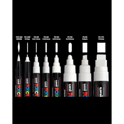 Set de 8 Rotuladores Blancos, Puntas Mix - POSCA