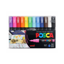 Set de 12 Rotuladores Colores Vibrantes, 0.7mm - POSCA