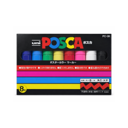 Set de 8 Rotuladores Colores Vibrantes, 8mm - POSCA