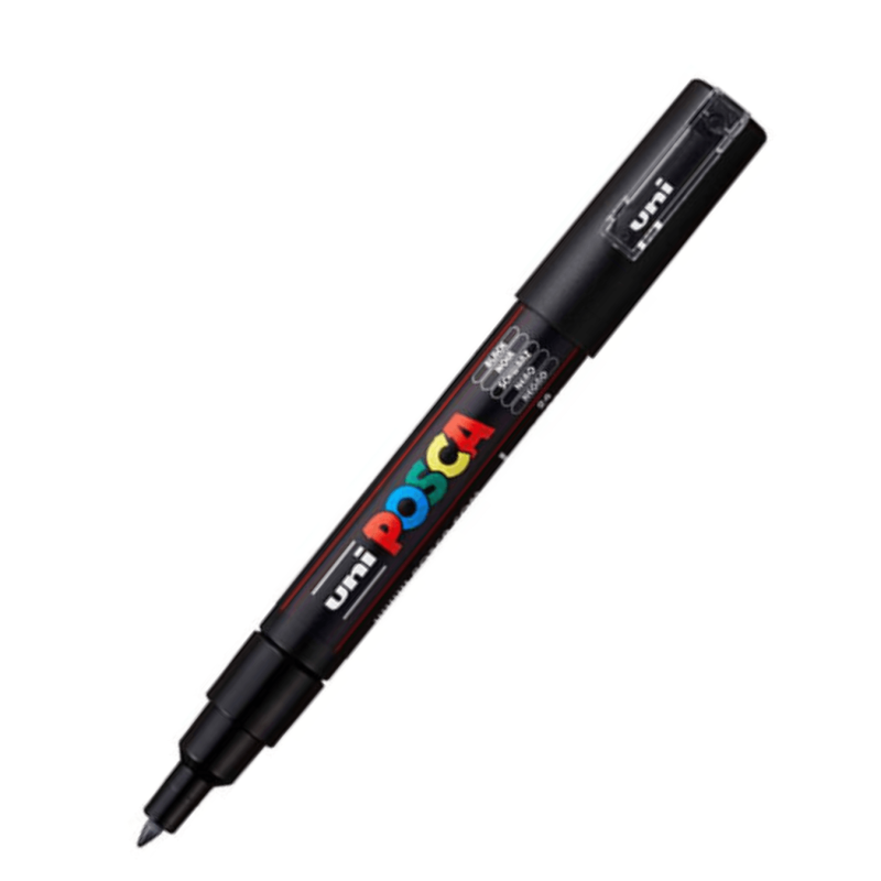Marcador PC-1M Punta Extra Fina Color Negro - POSCA