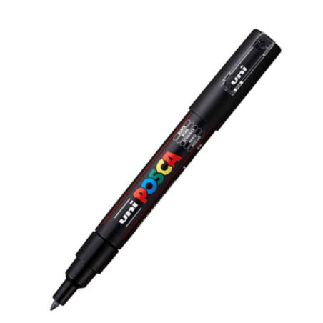 Marcador PC-1M Punta Extra Fina Color Negro - POSCA