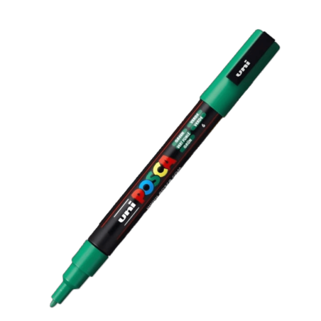 Marcador PC-3M Punta Fina Color Verde 6 - POSCA