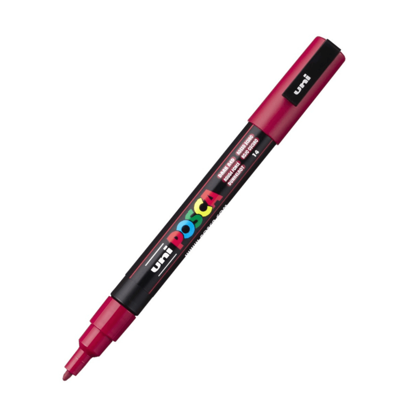 Marcador PC-3M Punta Fina Color Rojo Oscuro 14 - POSCA