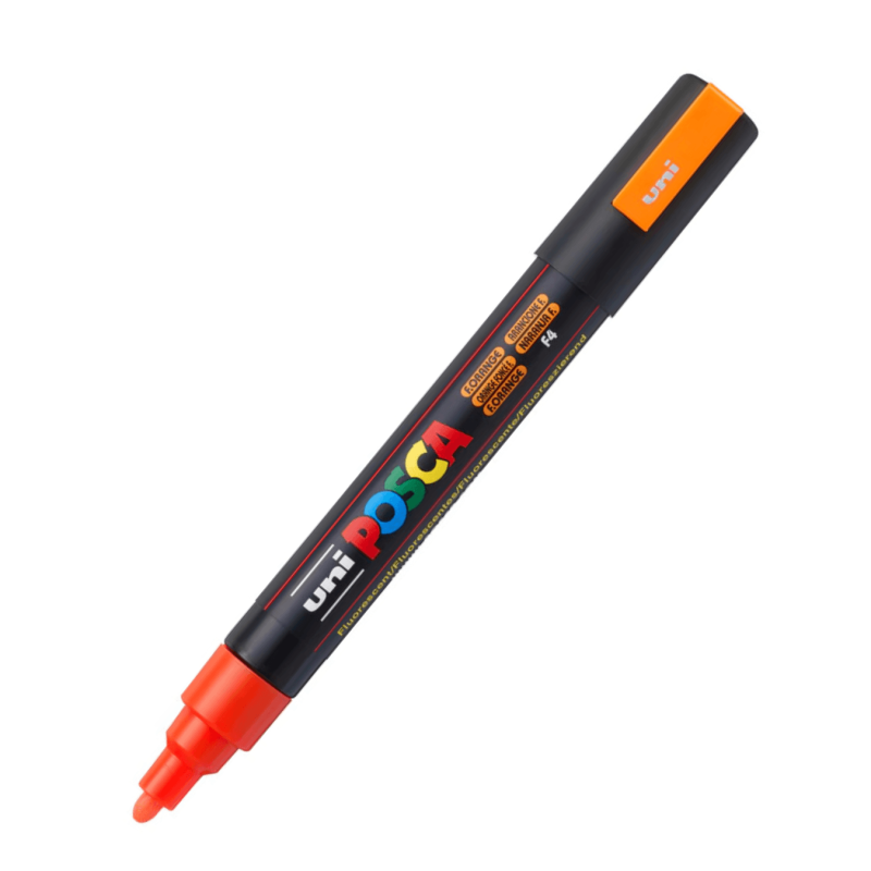 Marcador PC-5M Punta Media Color Naranja Fluorescente - POSCA