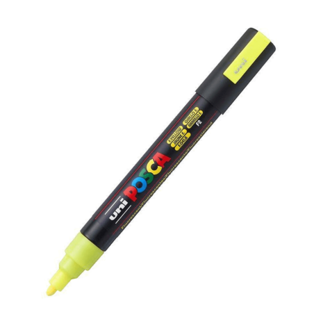 Marcador PC-5M Punta Media Color Amarillo Fluorescente F2 - POSCA