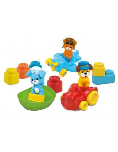 Set de bloques Clemmy vehículos, CLEMENTONI