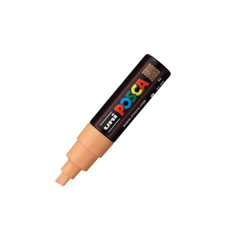 Marcador PC-8K Punta Ancha Biselada Color Naranja Pálido - POSCA