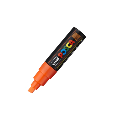 Marcador PC-8K Punta Ancha Biselada Color Naranja Fluorescente - POSCA