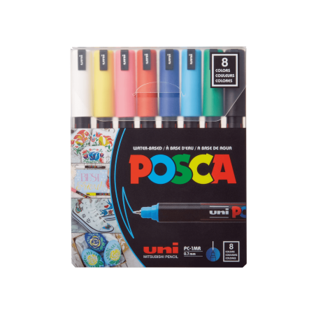 Set marcadores posca 1MR 8 colores