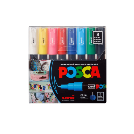 Set Marcadores 1pc/8c posca 0.7mm 8 colores
