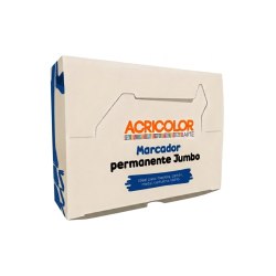 Caja de Marcadores Permanentes Punta Cuadrada Color Azul - ACRICOLOR